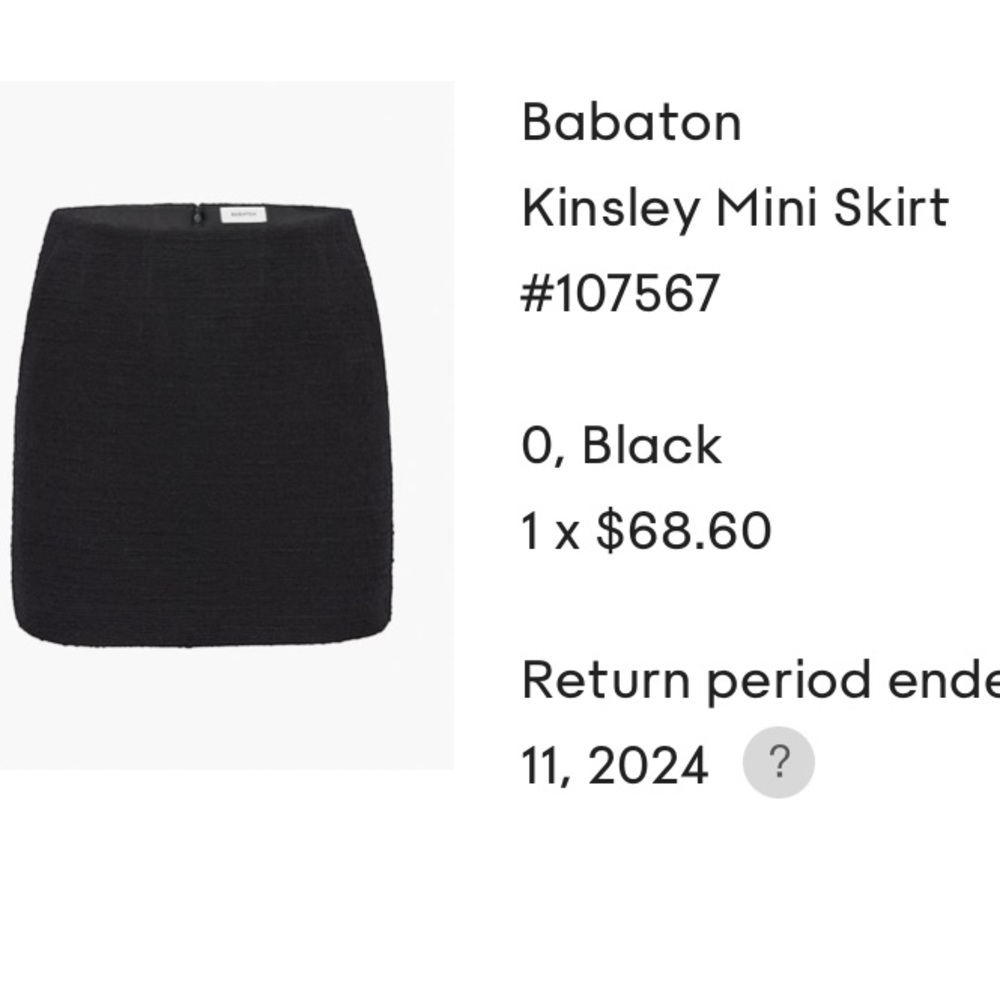 Aritzia Babaton Kinsley Mini Skirt